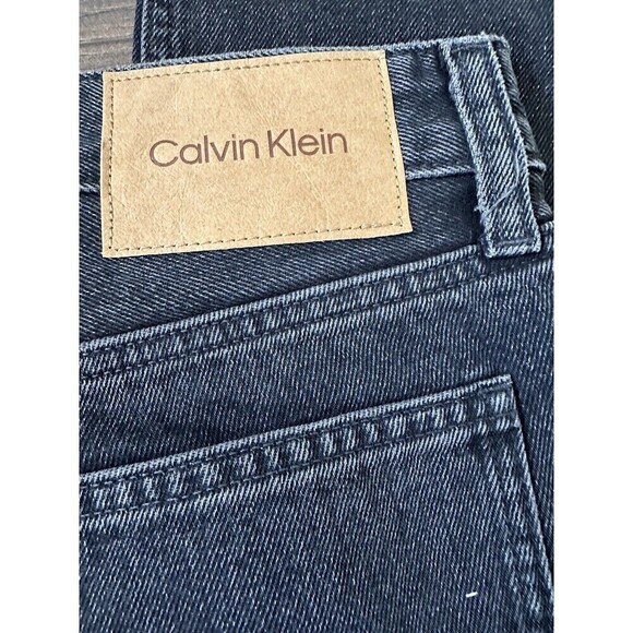 Calvin Klein Mens Slim-Straight Fit Jeans Pants Denim Dark Gray/black30w 32L New - Picture 6 of 7
